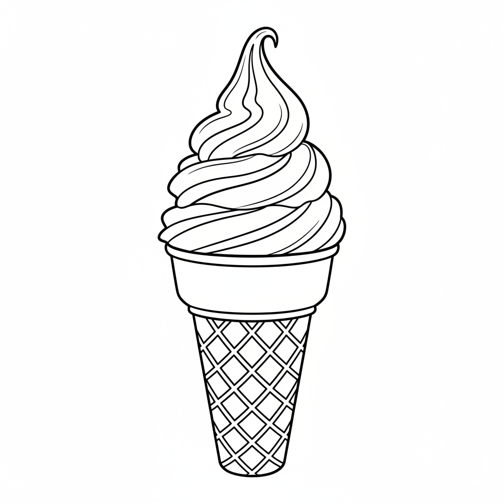 simple clean of sugar cone coloring page
