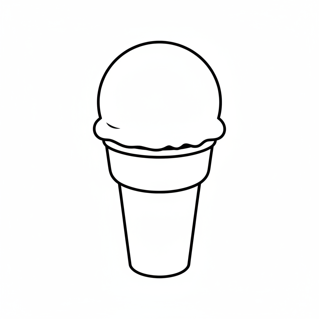 simple clean of sugar cone coloring page