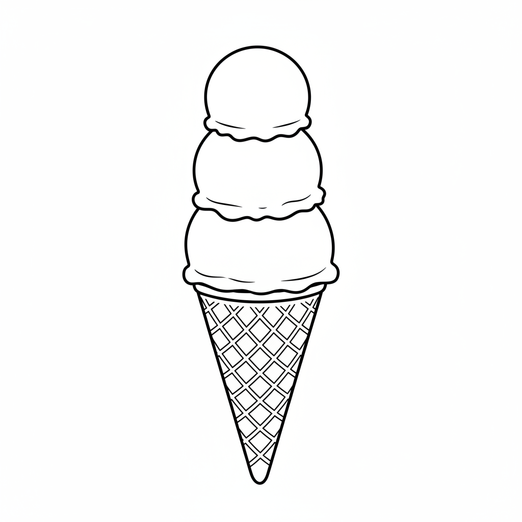 simple clean of waffle cone coloring page