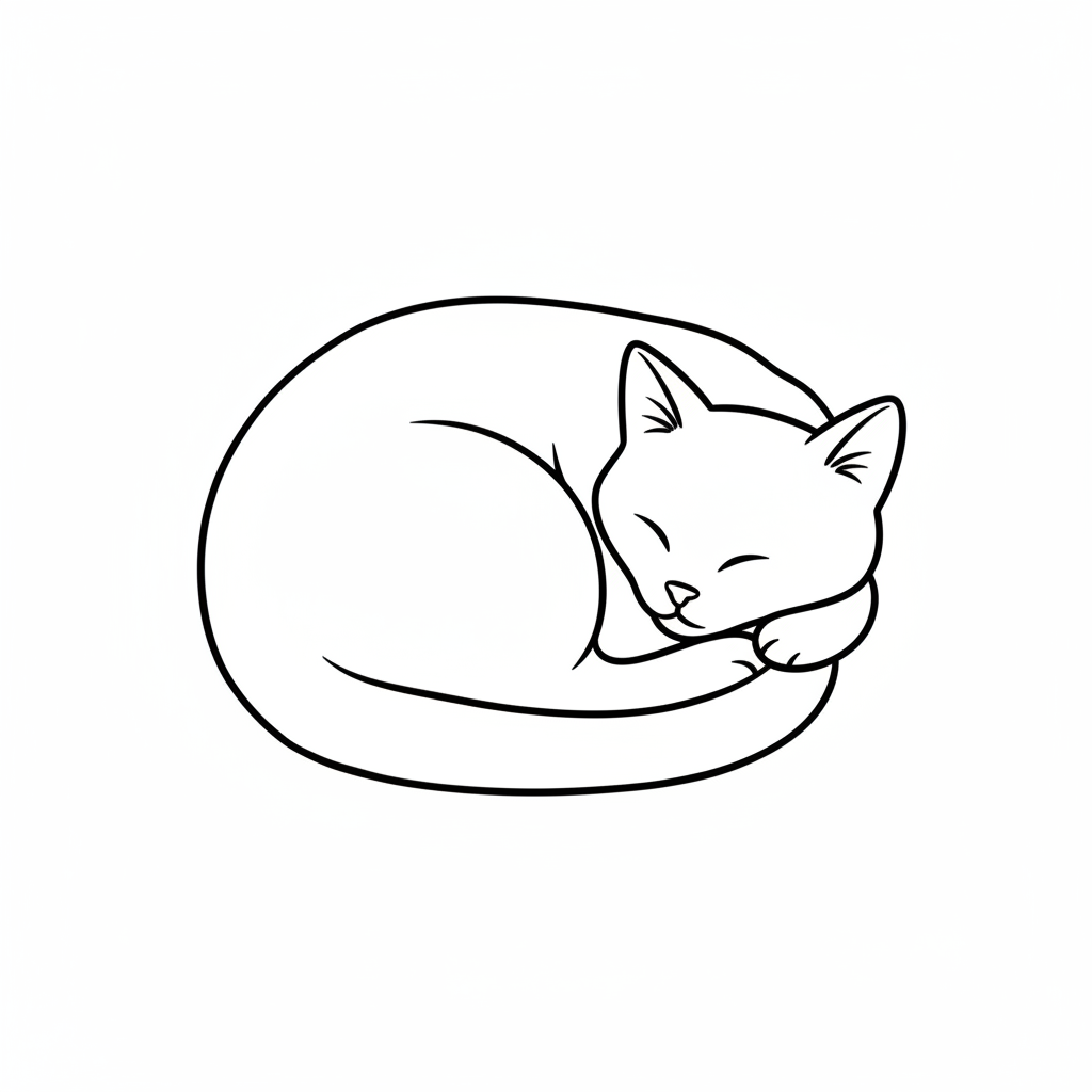 simple clean single sleepi coloring page