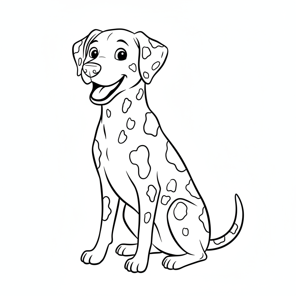 simple dalmatian dog coloring page for kids