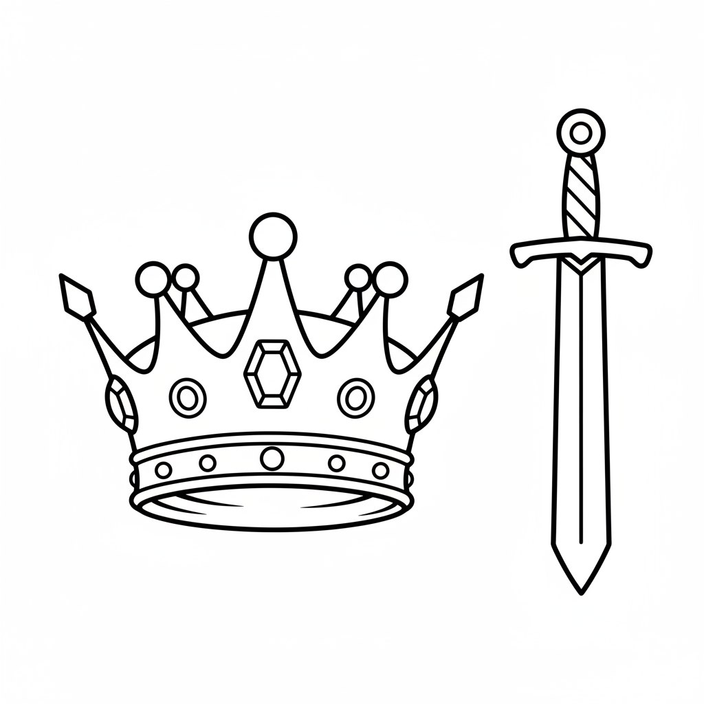 simple detailed royal crow coloring page