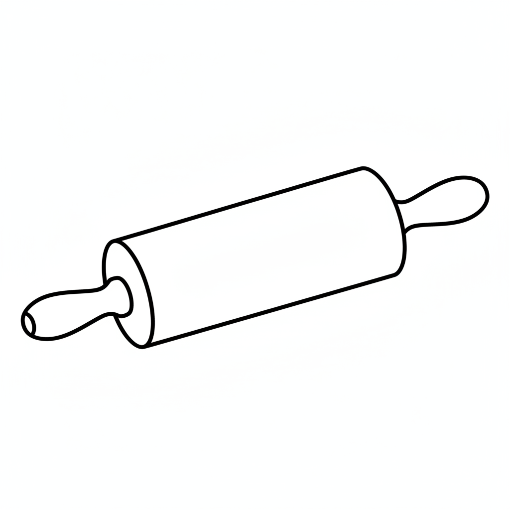 simple drawing of classic rolling coloring page