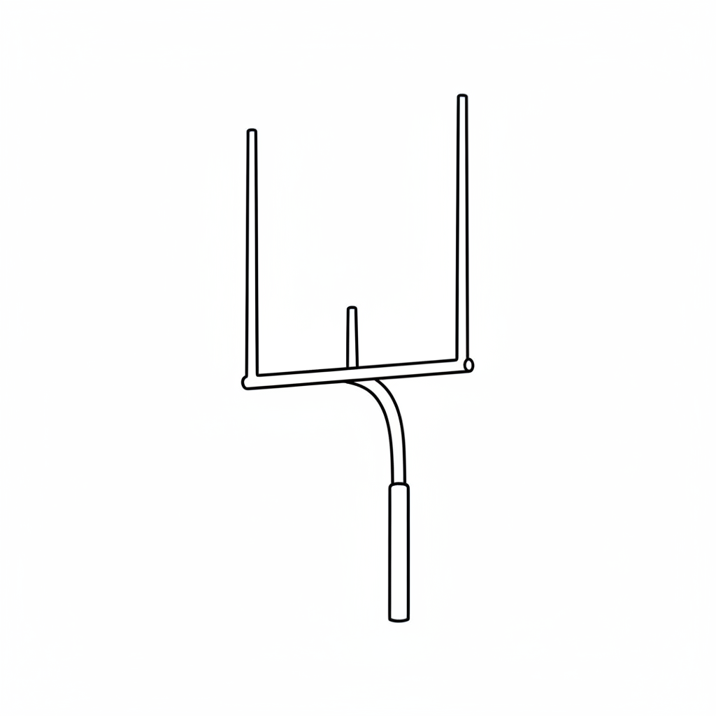 simple drawing of football goalpost coloring page
