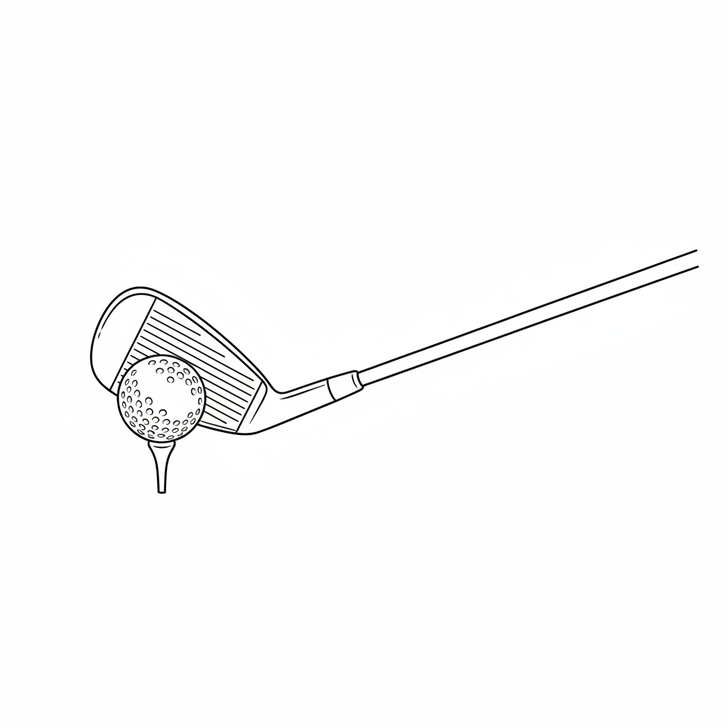 simple drawing of golf club coloring page