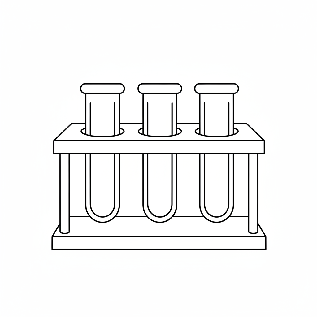 simple drawing of three test coloring page