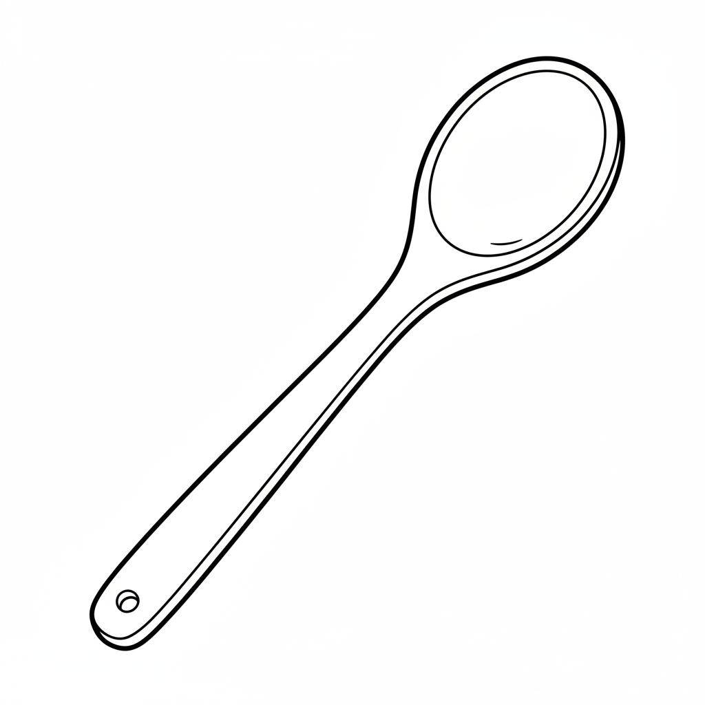 simple drawing of wooden cooking coloring page