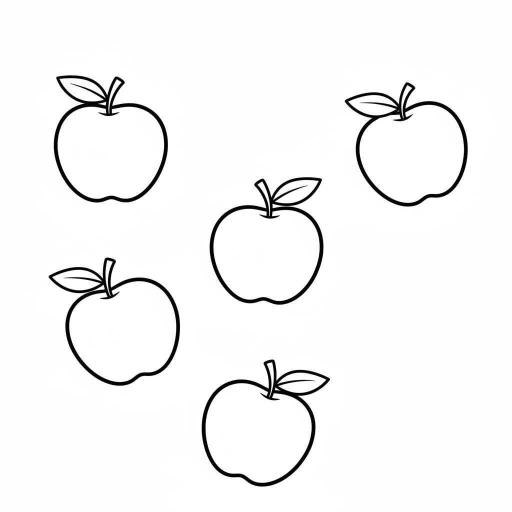 simple educational five identical simple coloring page