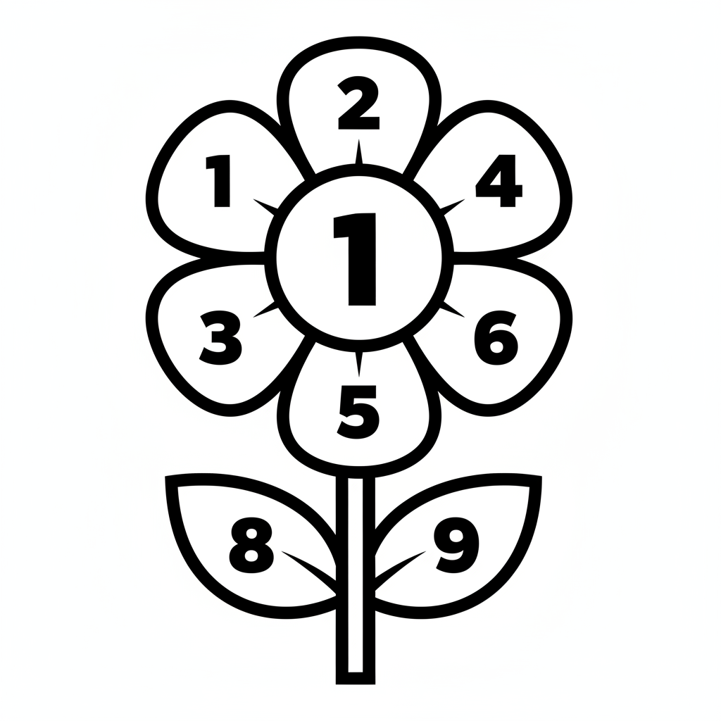 simple educational large simple flower coloring page