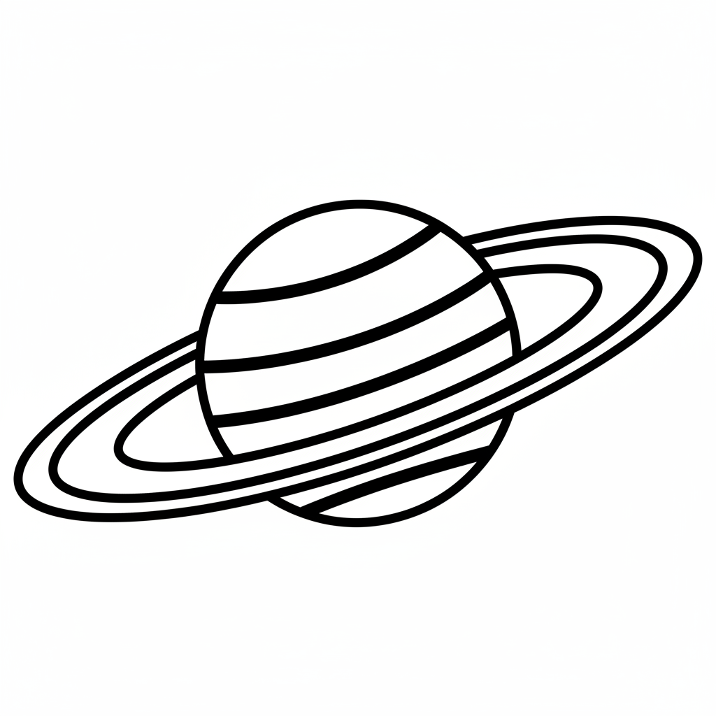 simple featuring planet saturn planet coloring page