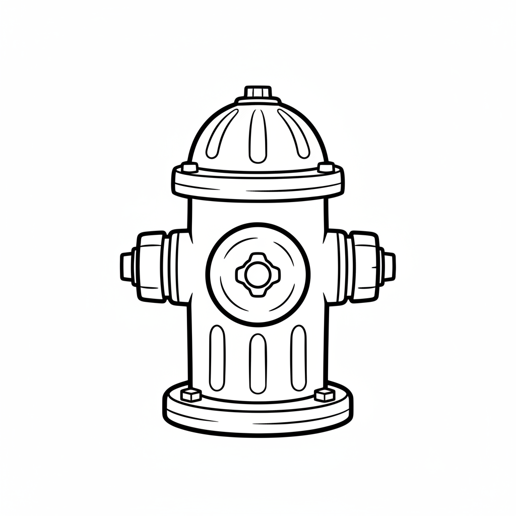 simple fire hydrant coloring page for kids