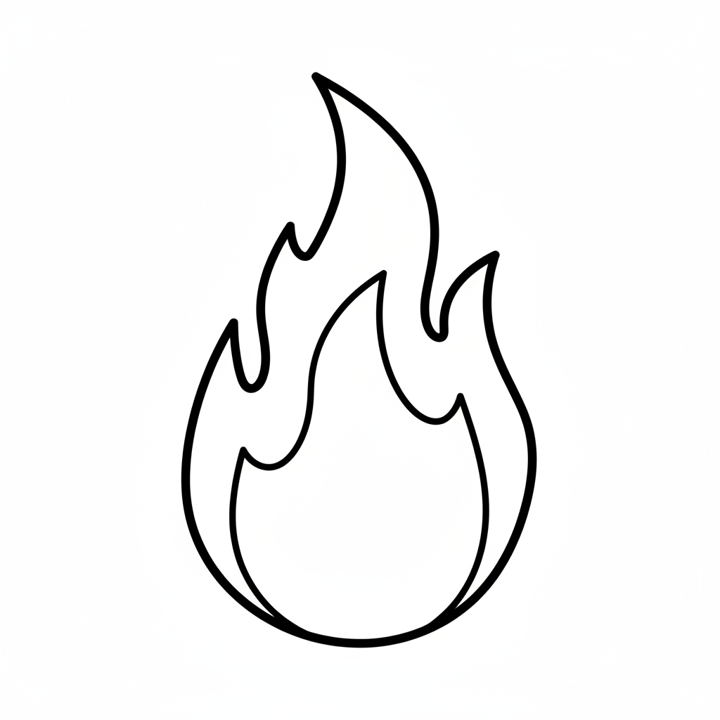 simple flame ar coloring page for kids