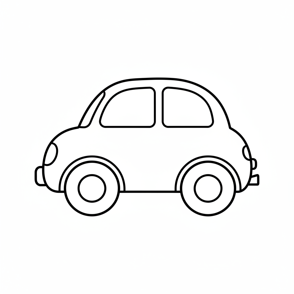 simple friendly drawing of basic coloring page