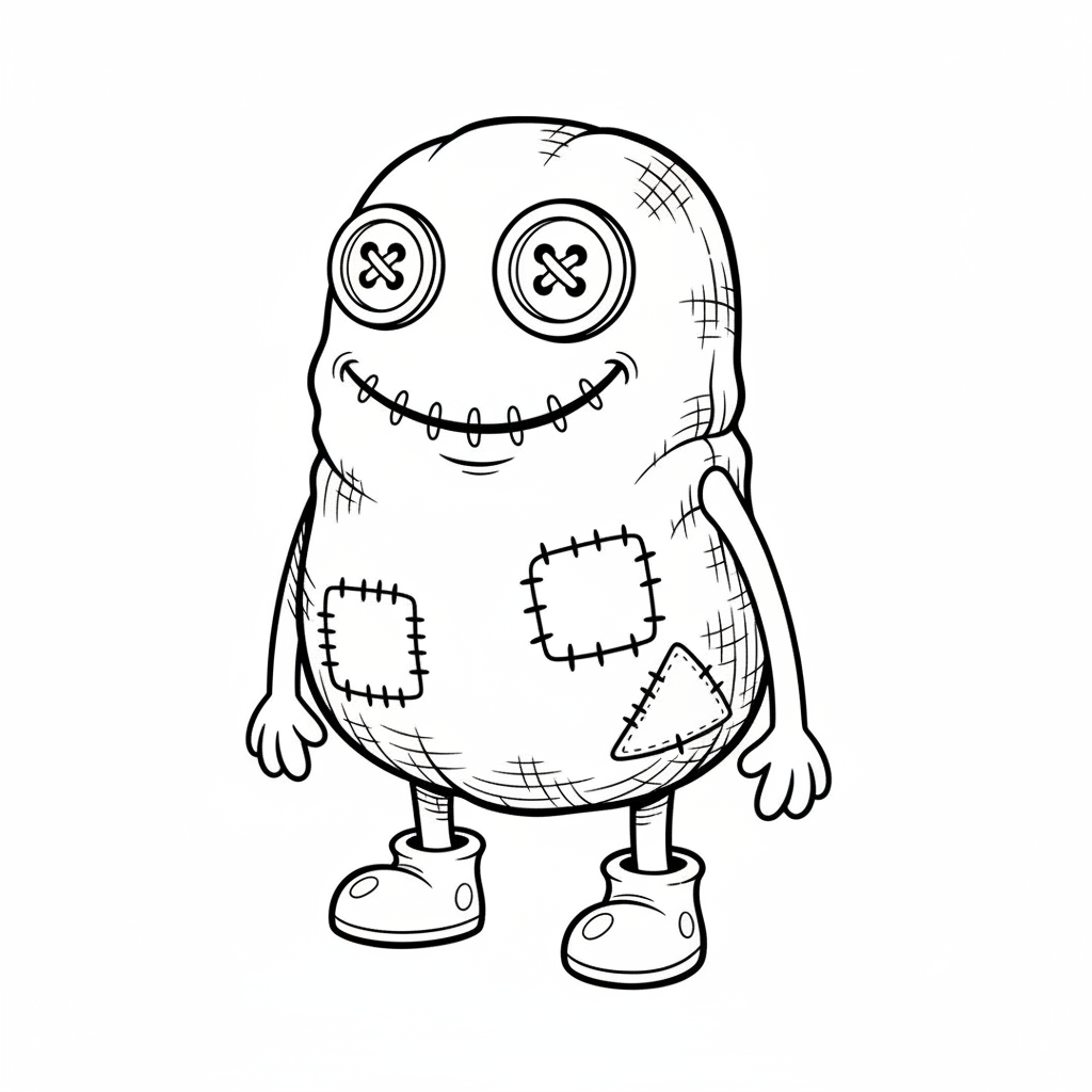 simple friendly monster ch coloring page