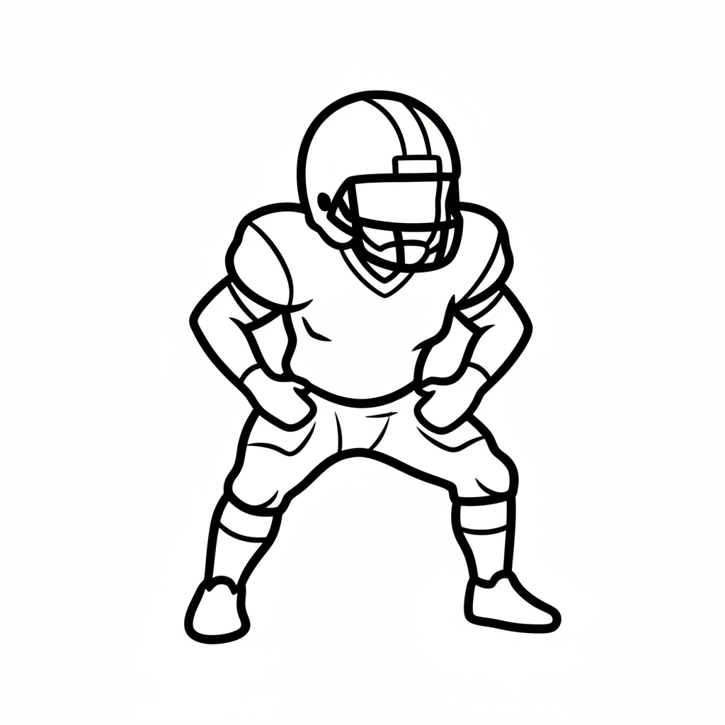 simple generic silhouette of football coloring page