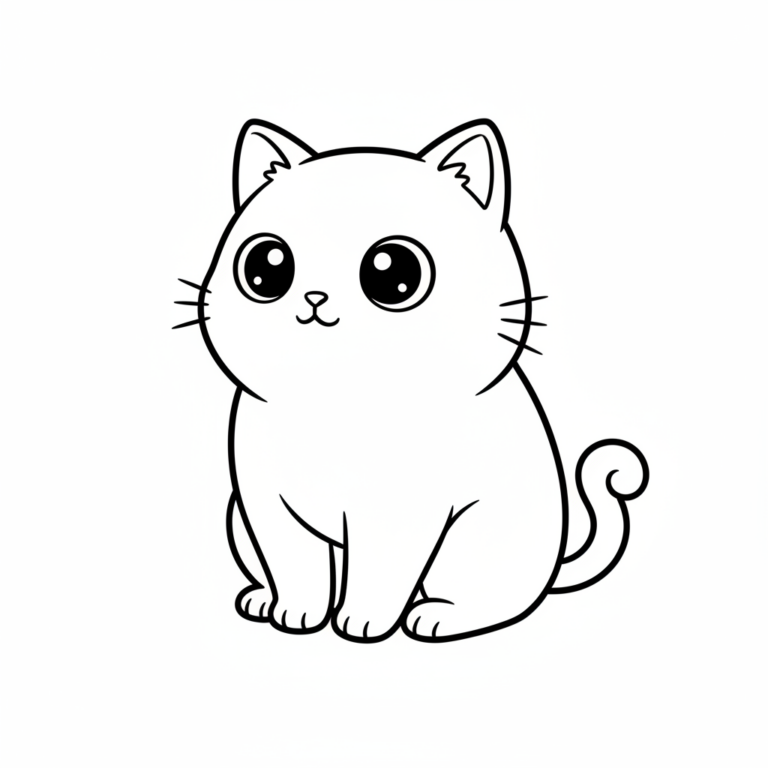 kawaii cat coloring