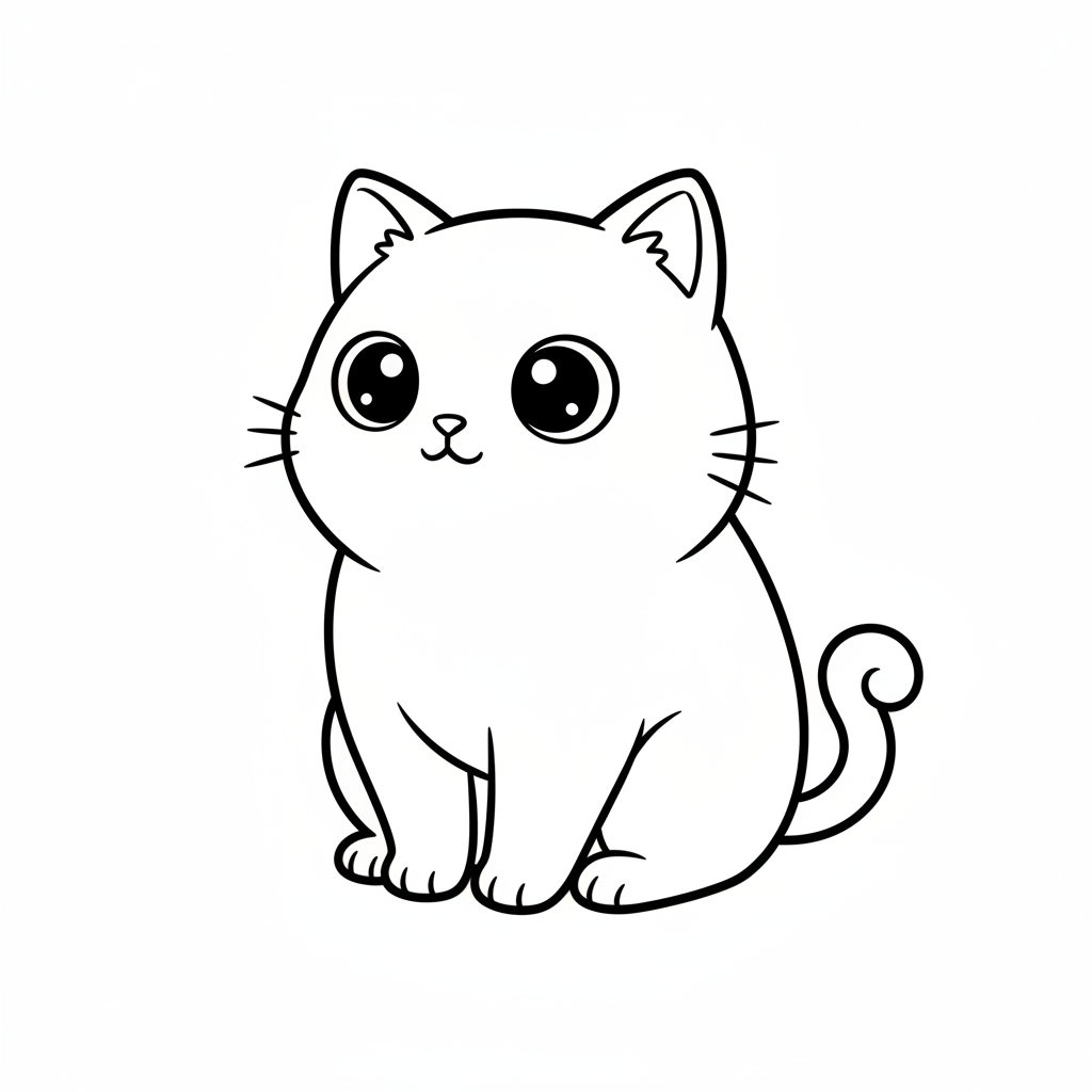 kawaii cat coloring