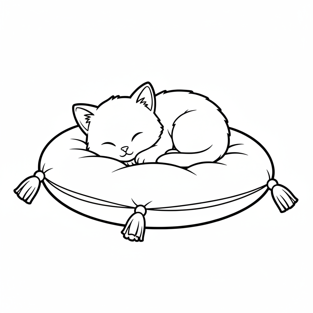 simple kit coloring page for kids