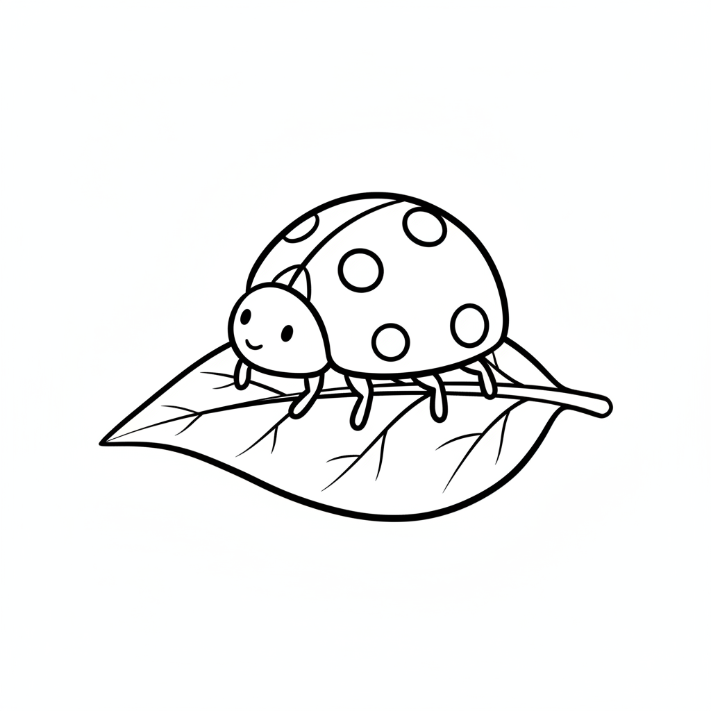 simple ladybug sitting on single coloring page
