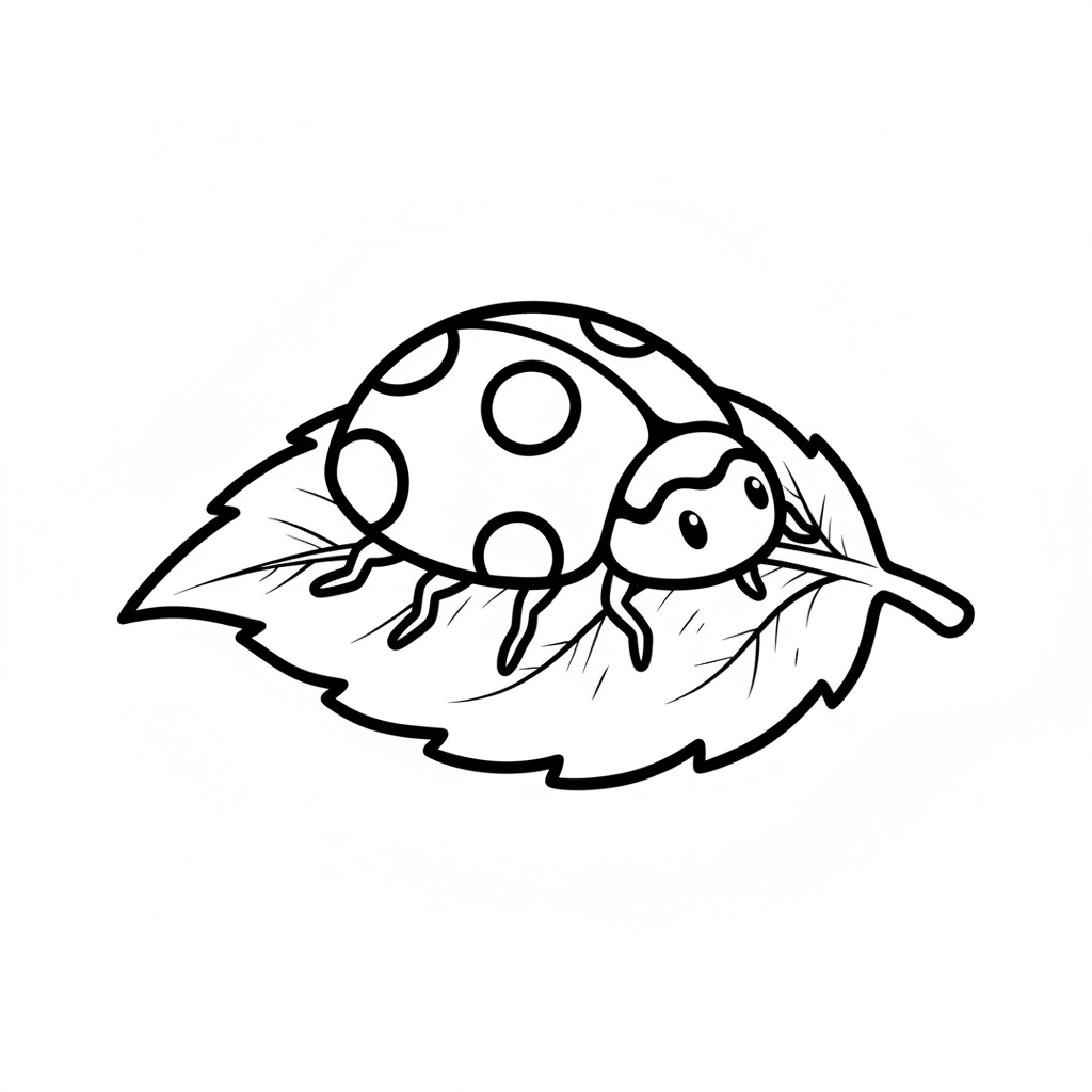 simple ladybug with spots sitting coloring page