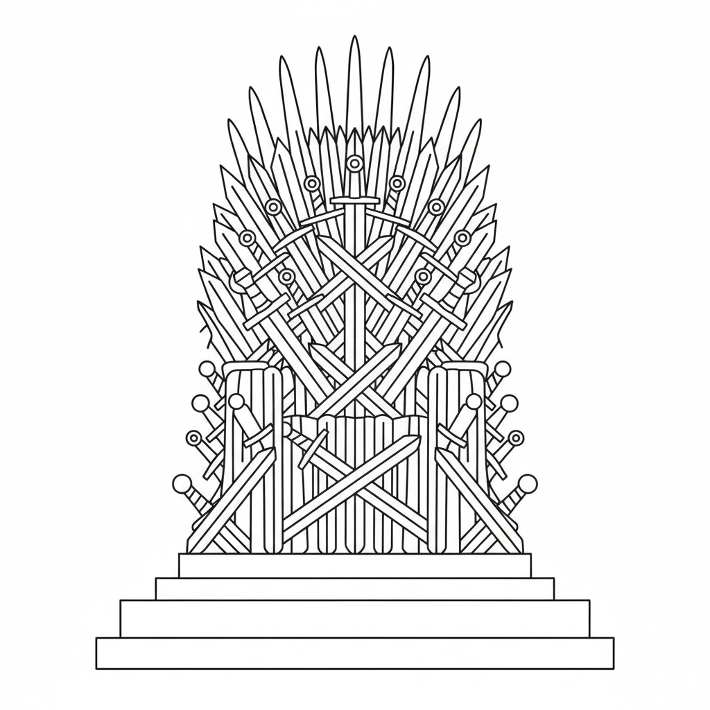 simple large imposing thro coloring page