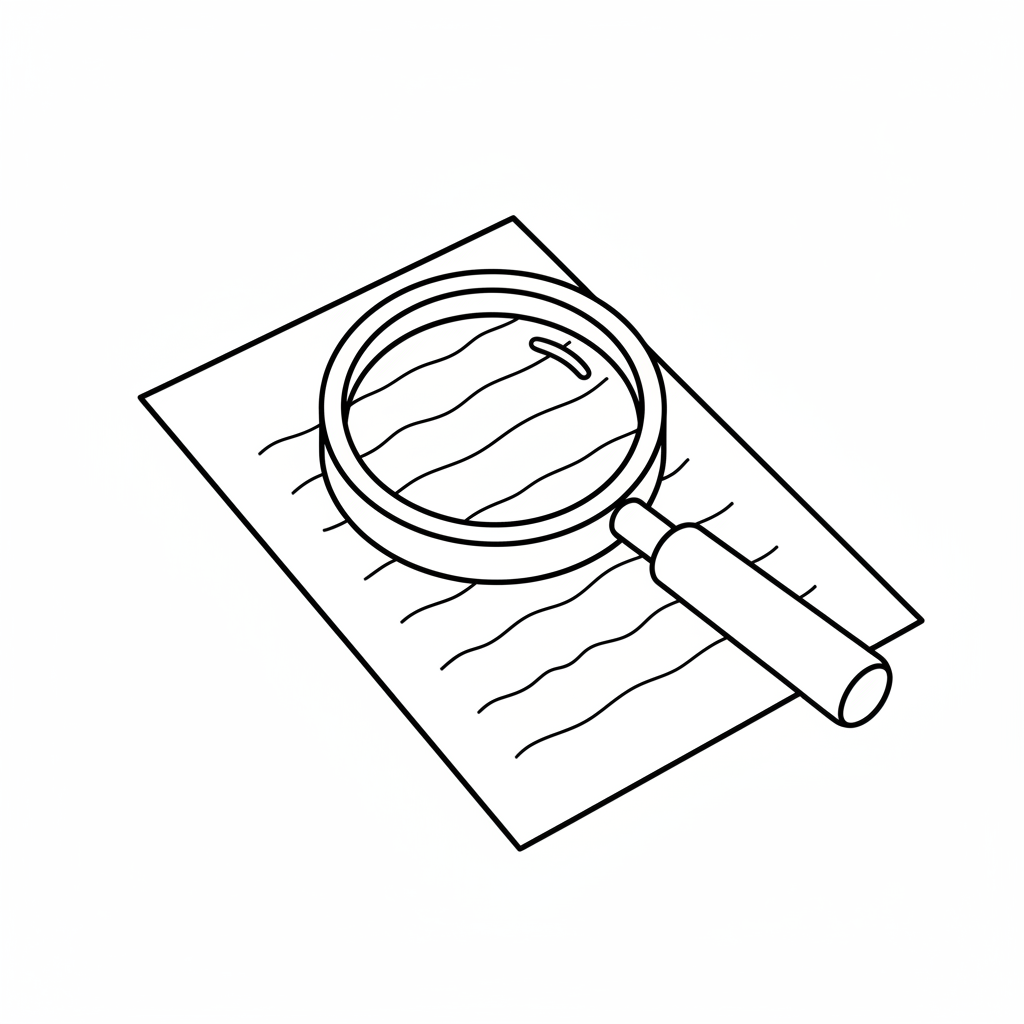 simple large magnifying glass lying coloring page