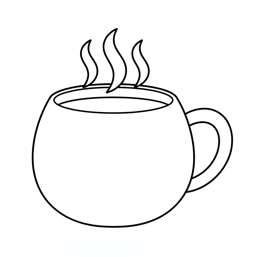simple large rou coloring page for kids