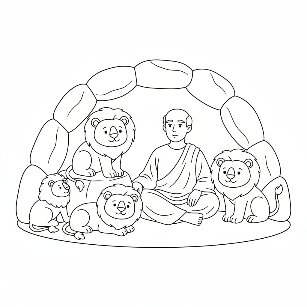 simple man with simple robes coloring page