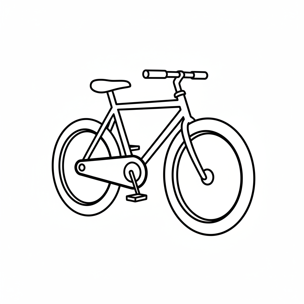 simple of bicycle powered generator coloring page