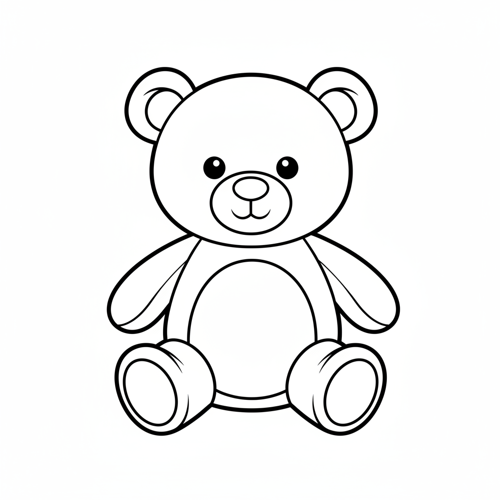 simple of cuddly teddy bear coloring page