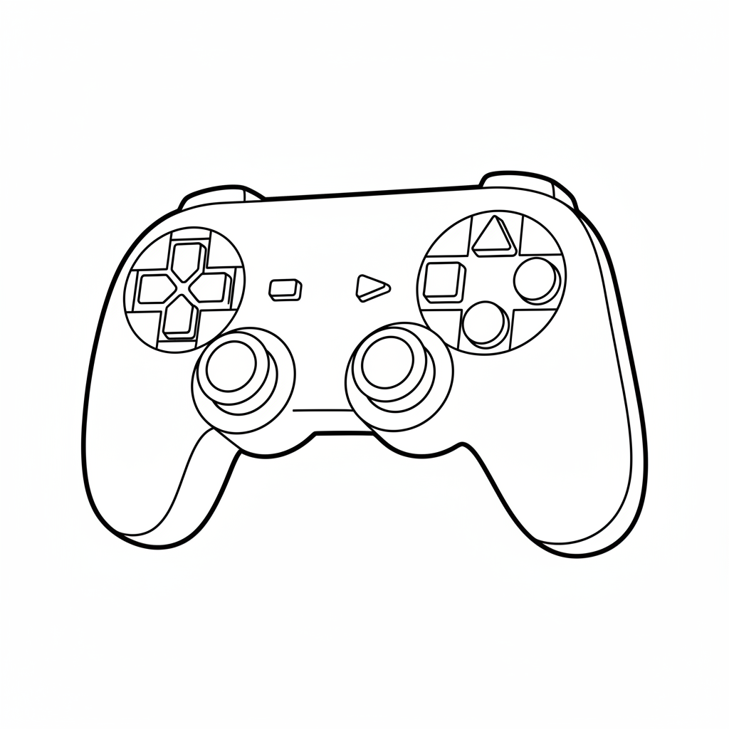 simple of generic video game coloring page