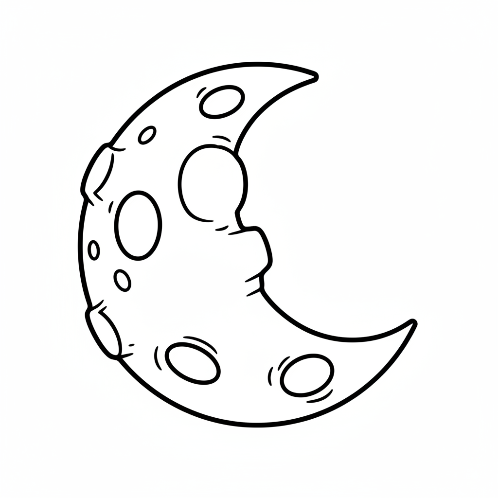simple of gibbous moon moon coloring page