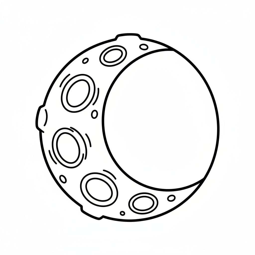 simple of half moon first coloring page