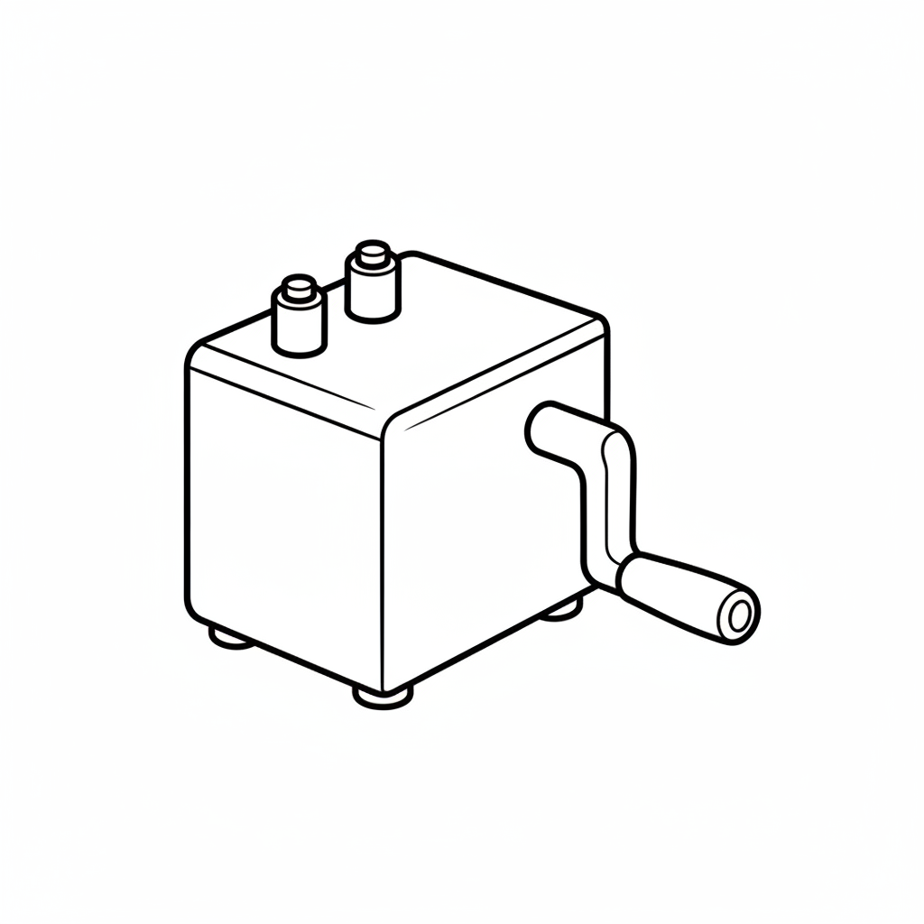 simple of hand crank generator coloring page