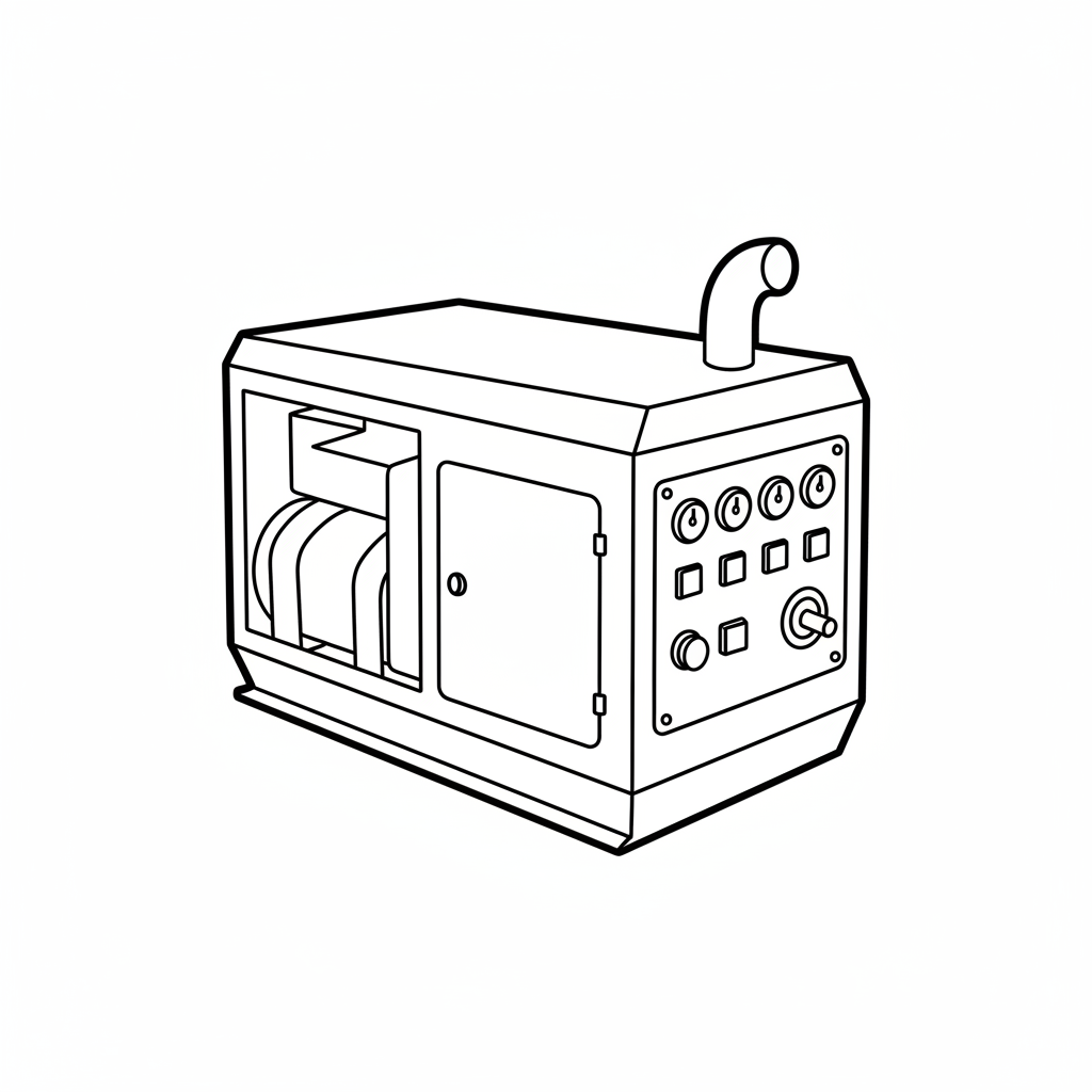 simple of large stationary diesel coloring page