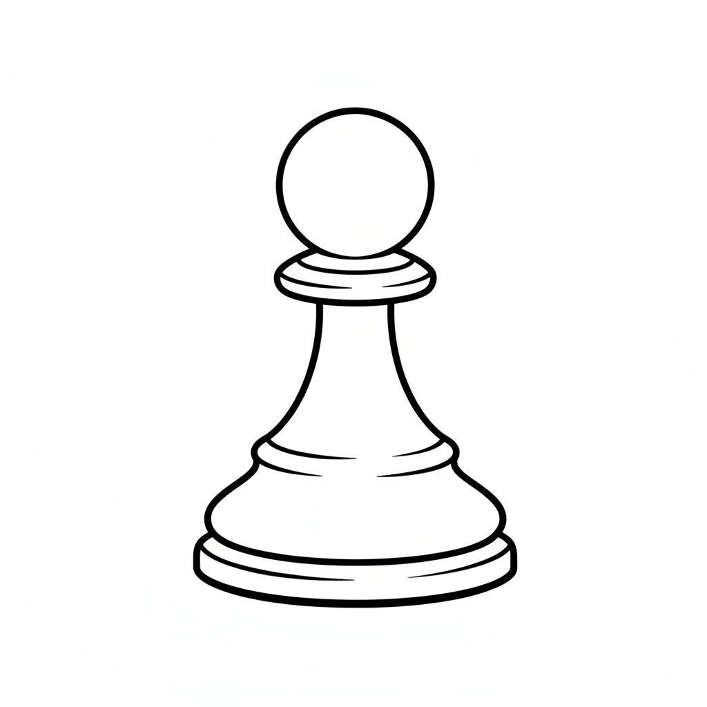 simple of single chess pawn coloring page