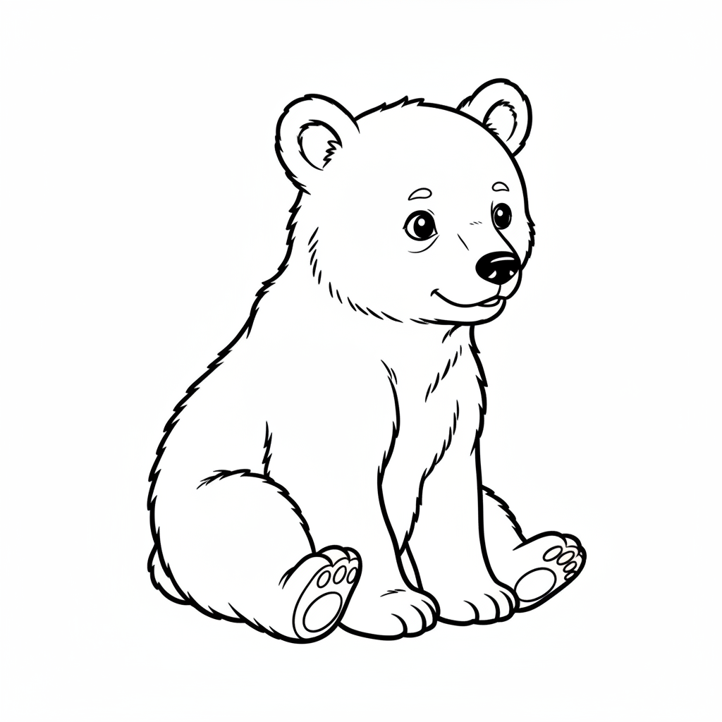 simple of single young brown coloring page