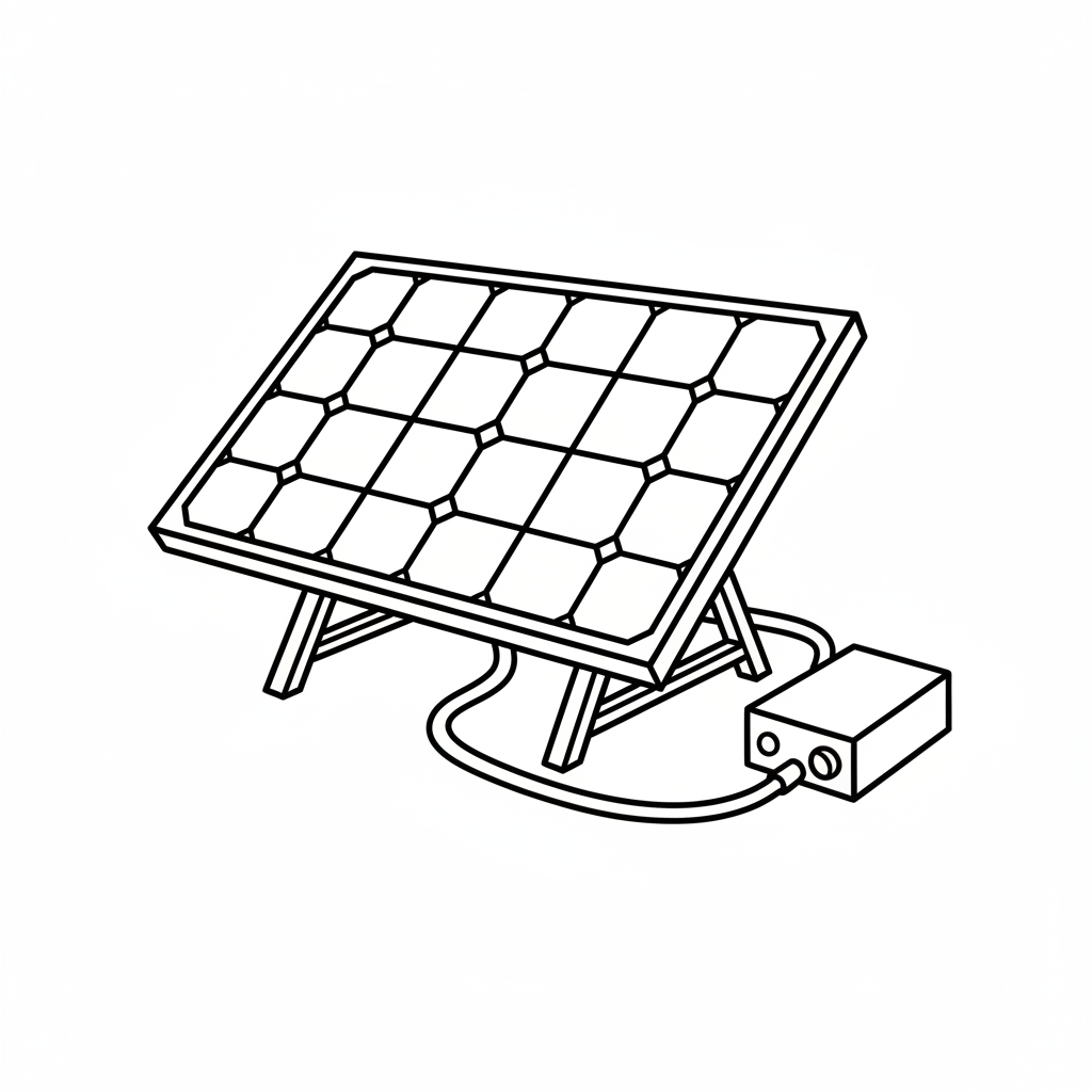 simple of solar panel generator coloring page