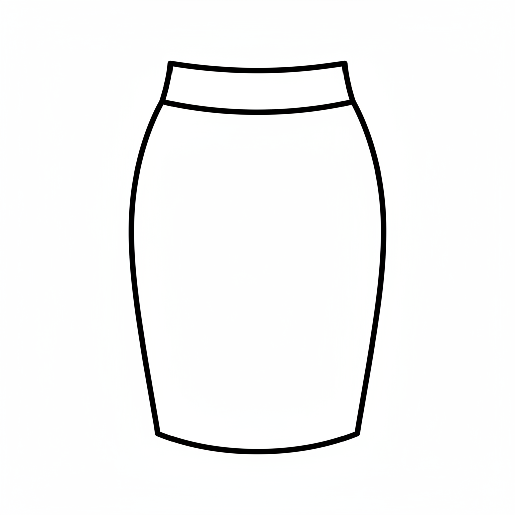 simple pencil skirt skirt is coloring page