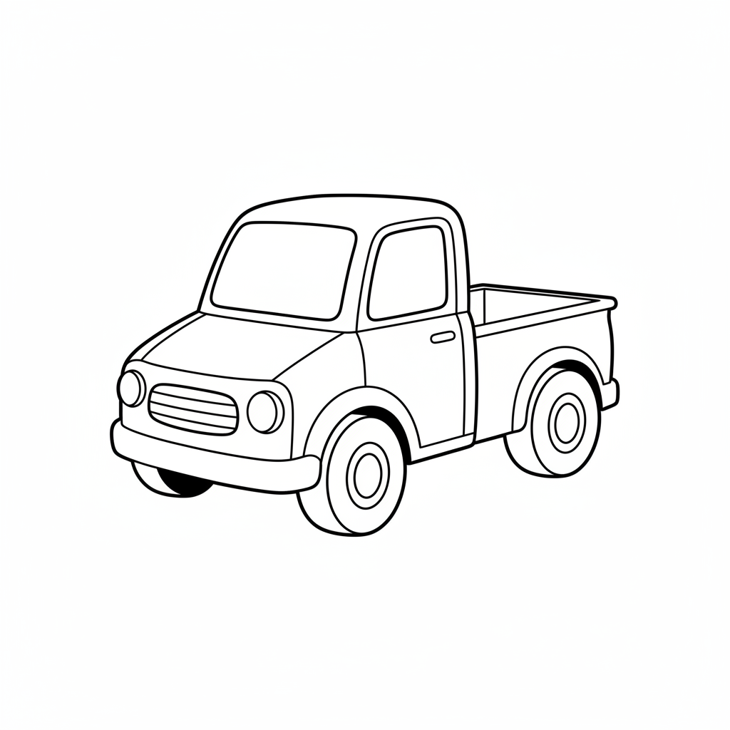 simple pickup truck truck is coloring page
