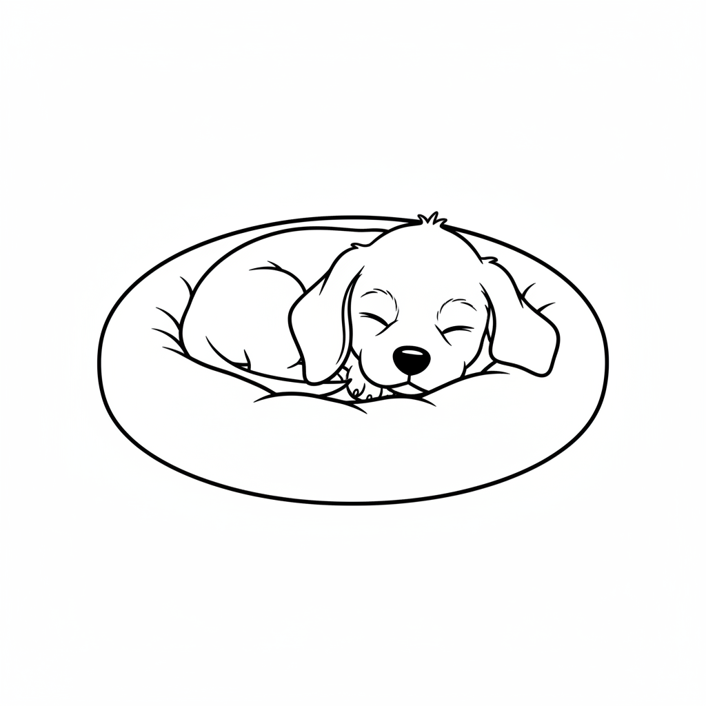 simple pup coloring page for kids
