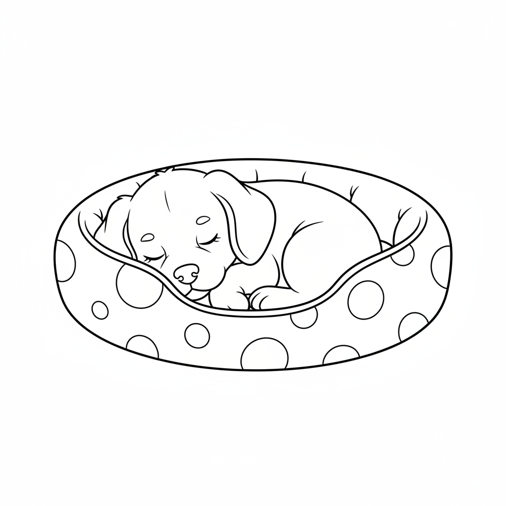 simple pup coloring page for kids