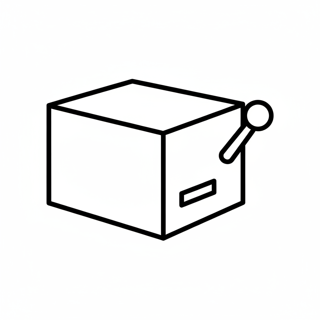 simple rectangular box with single coloring page