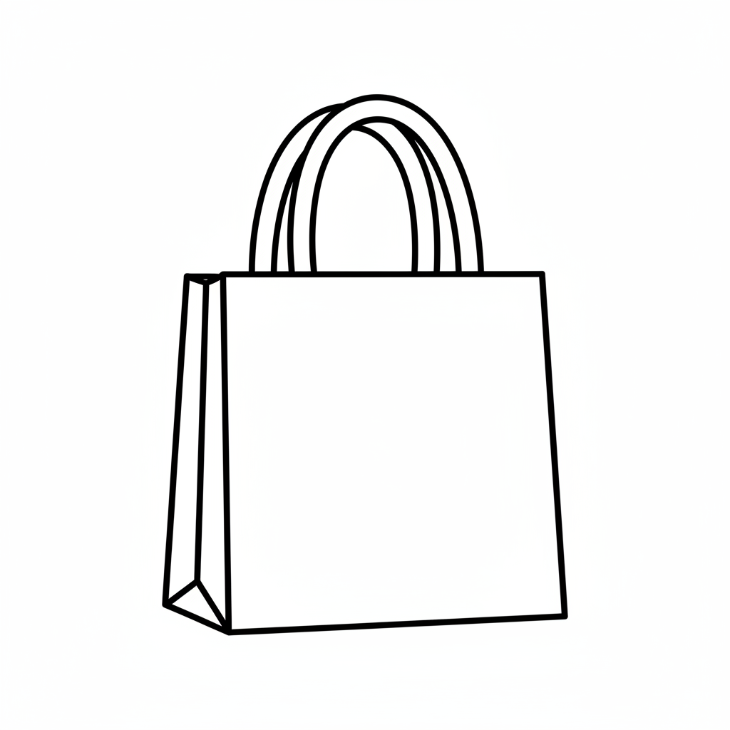 simple tote bag bag has coloring page