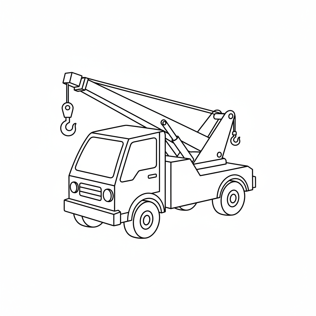 simple tow truck truck has coloring page