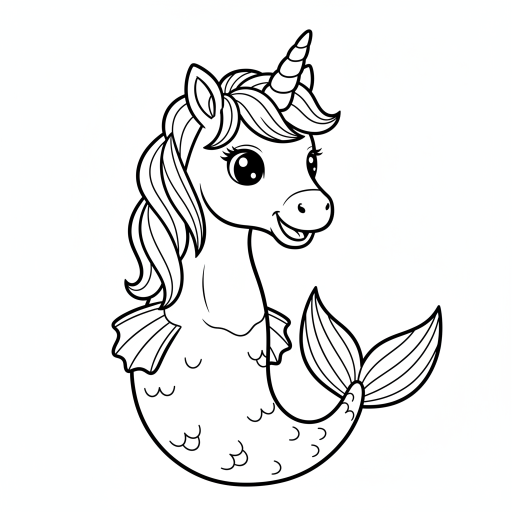 unicorn mermaid coloring