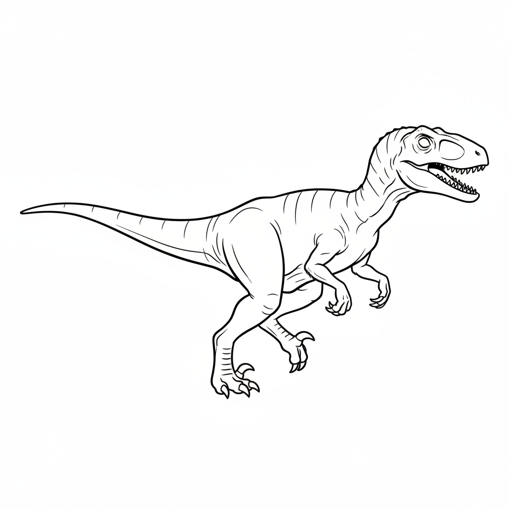 simple velociraptor dinosaur in dynamic coloring page