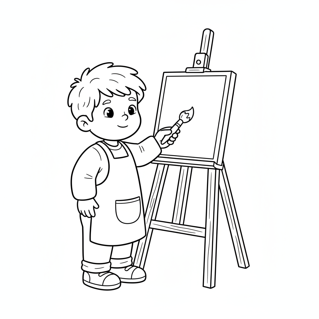 simple viewed from coloring page for kids