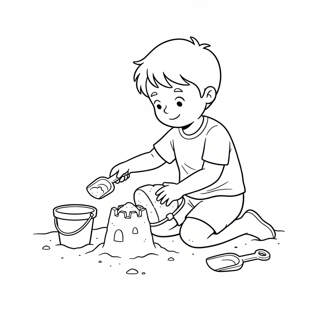 simple viewed from coloring page for kids