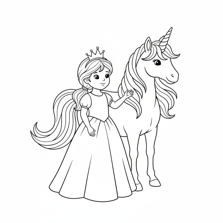 princess unicorn coloring